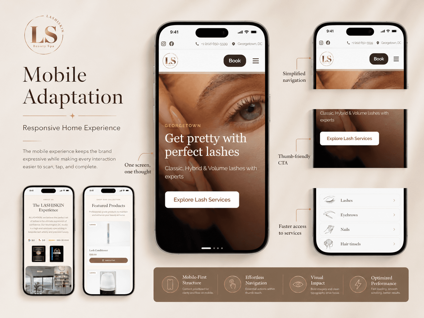 Lashiskin mobile website adaptation
