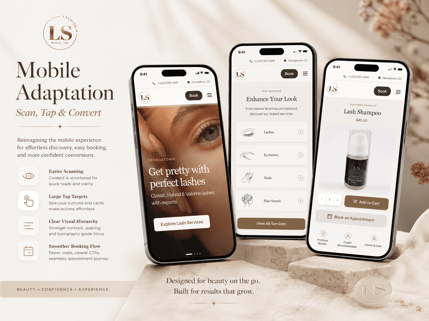Lashiskin mobile booking adaptation